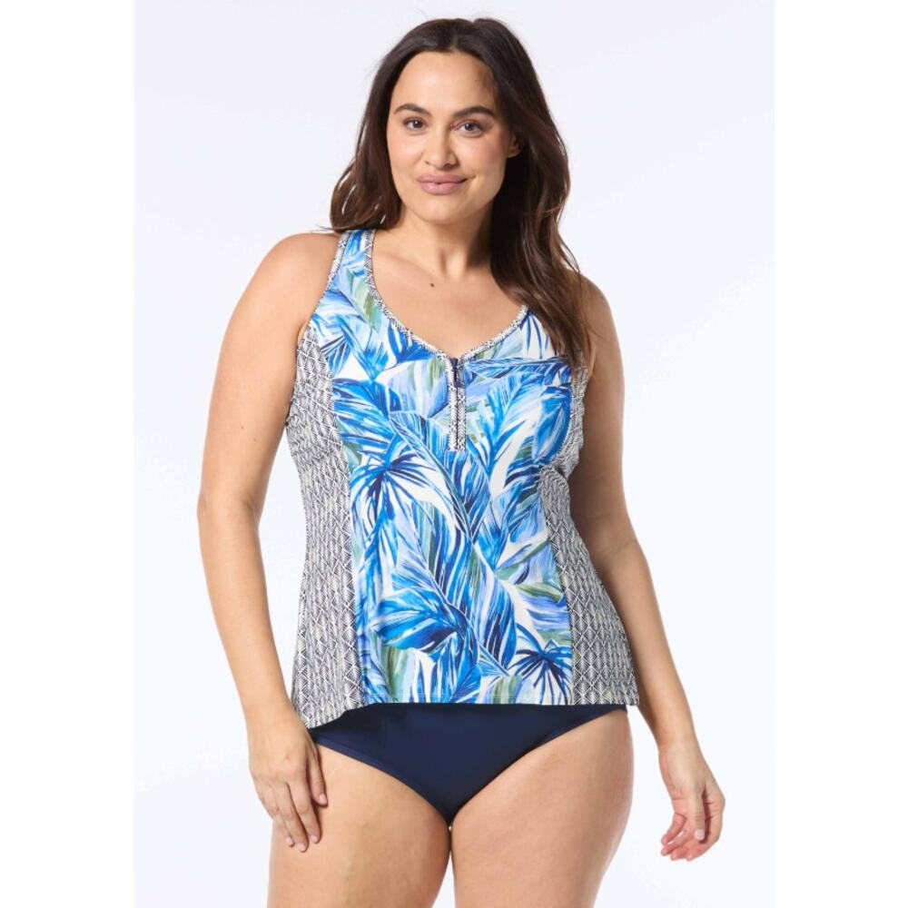 Beach House Swim Erinna Tankini Top and Side Tie Swim Short. 16W NWT